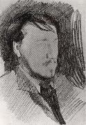 Mikhail Vrubel Portrait of Valentin Serov Germany oil painting artist